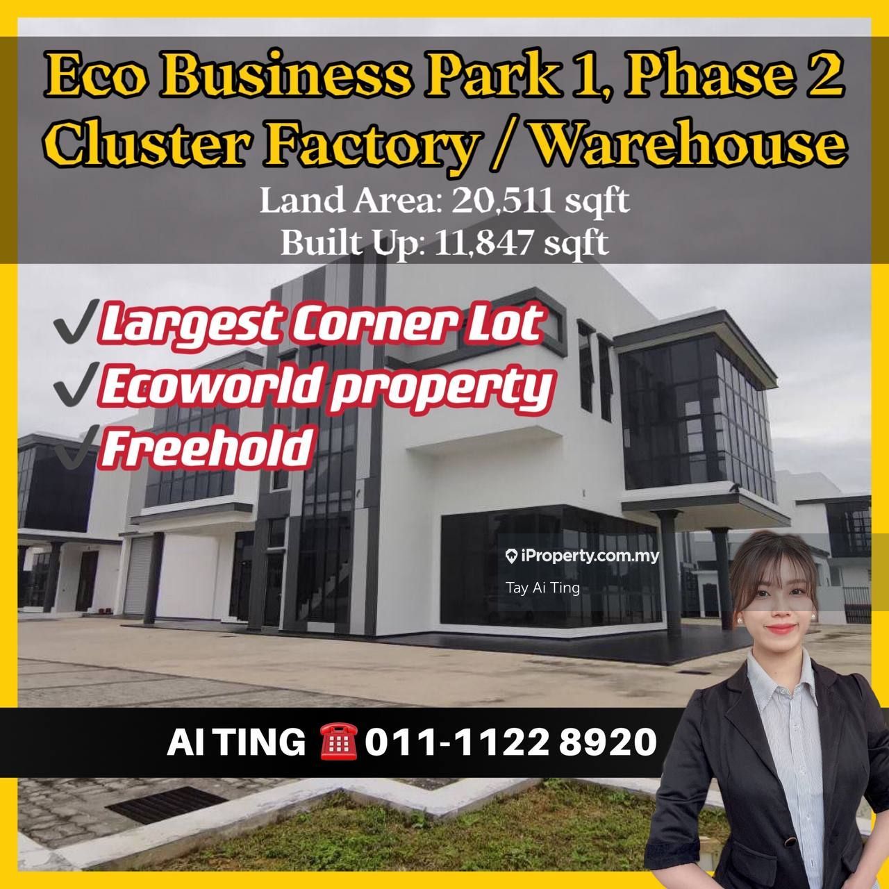 Eco Business Park 1 Phase 2 Cluster Factory Corner Lot Taman