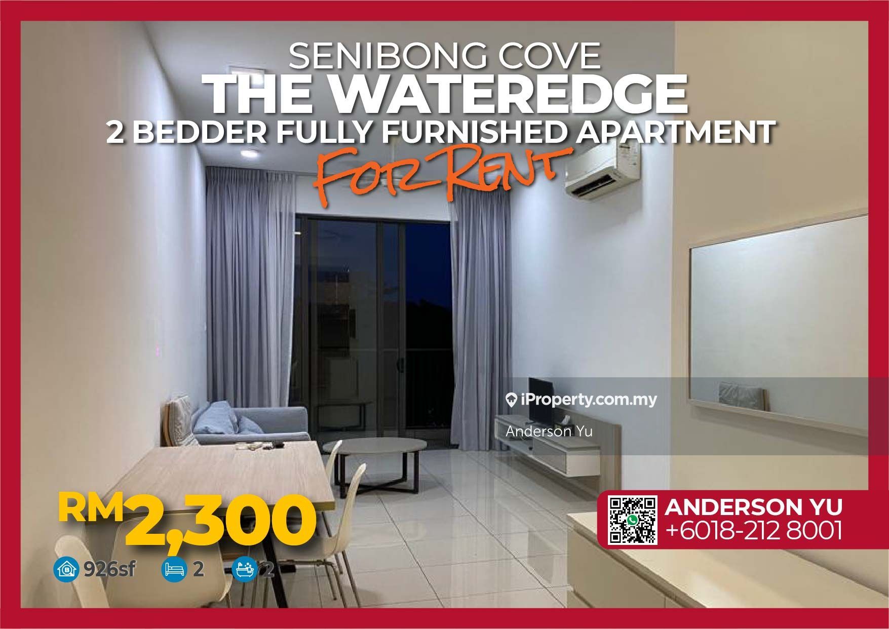 The WaterEdge Pinggiran Air Condominium 2 Bedrooms For Rent In Permas