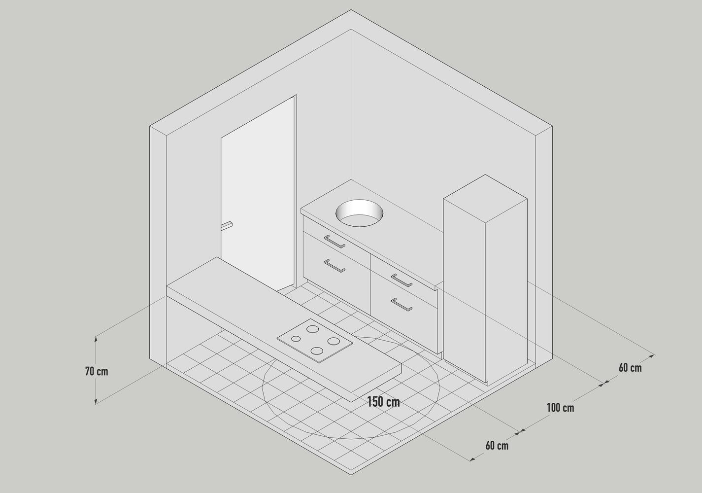 kích thước thiết kế bếp