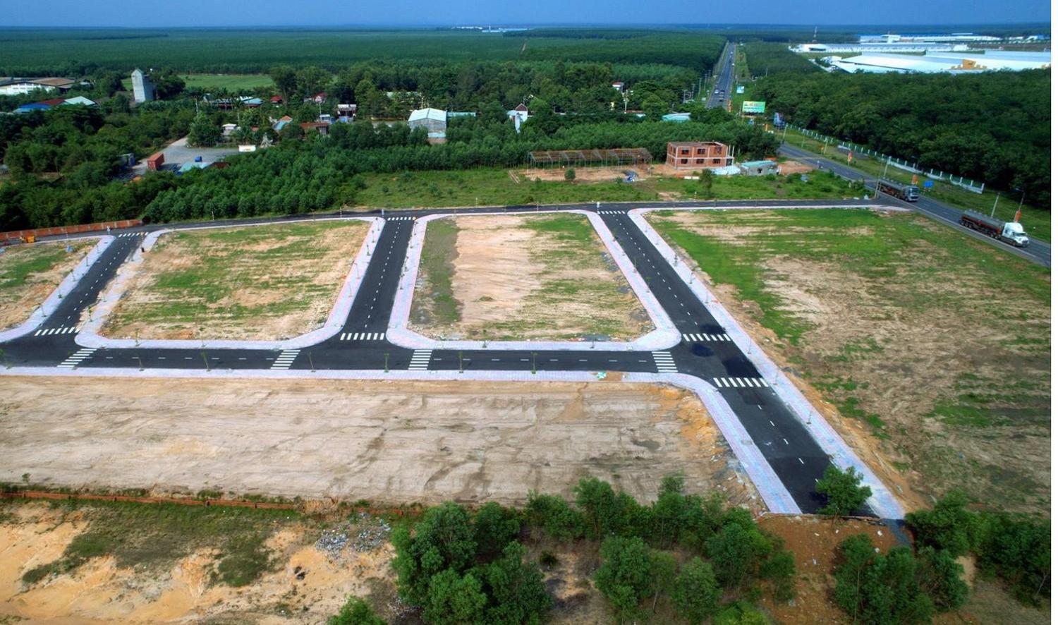 đất nền dự án với các ô đất phân lô