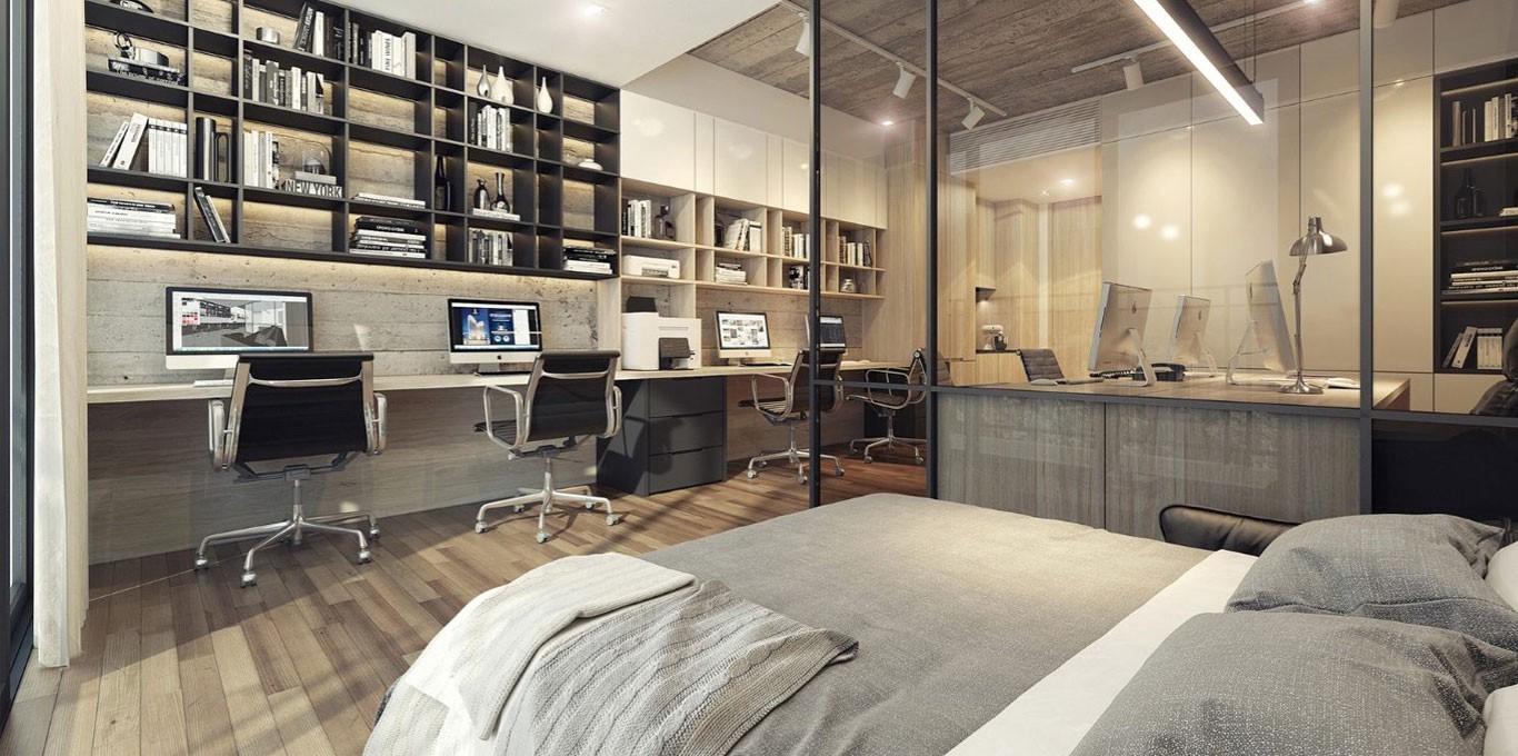 Nội thất căn hộ Officetel kết hợp văn phòng