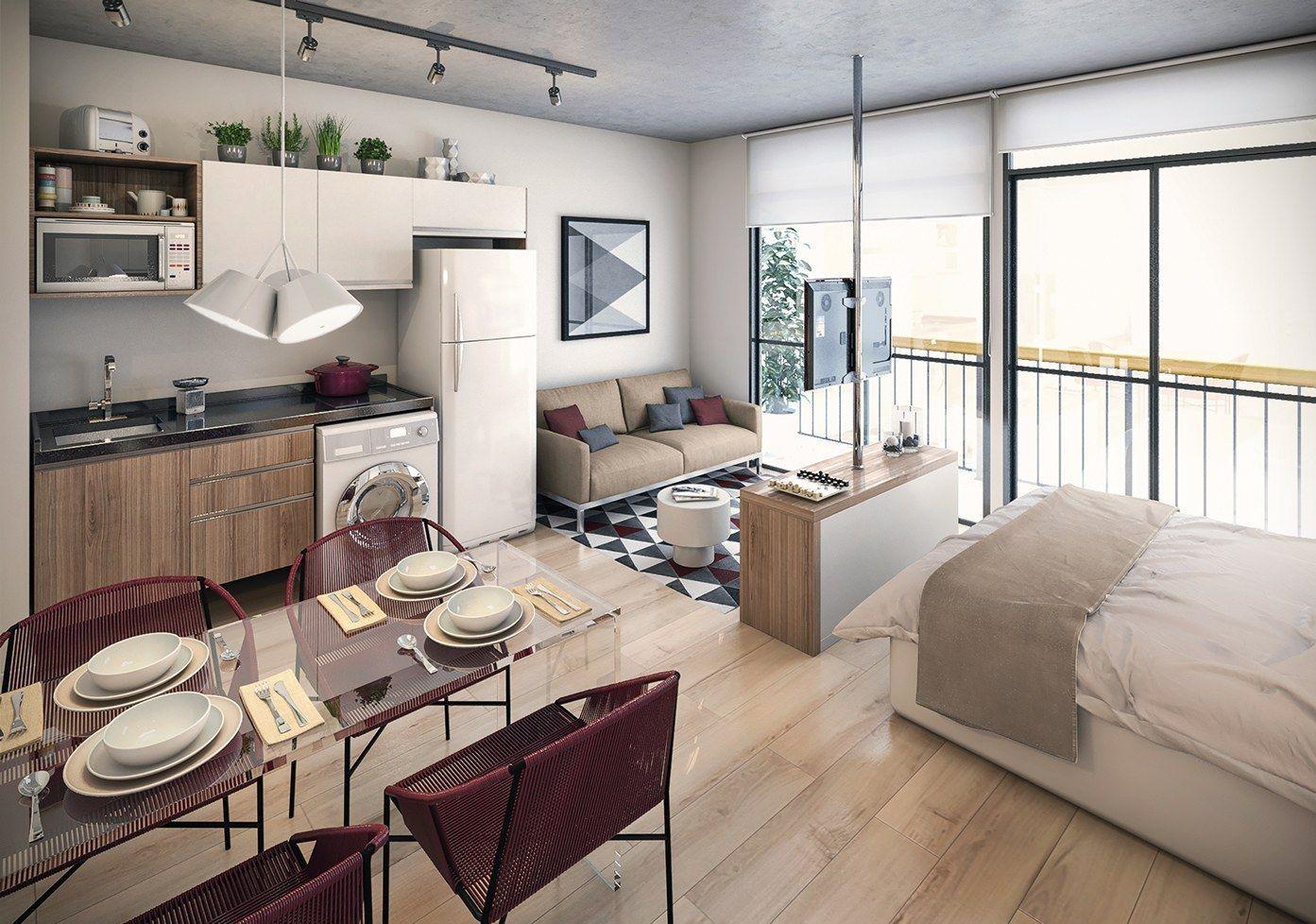 bố trí nội thất bên trong căn hộ studio