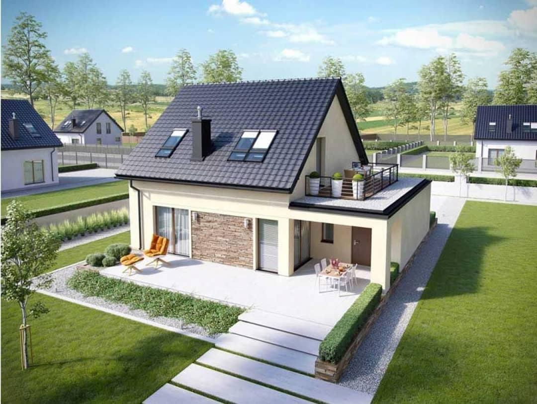Mẫu nhà cấp 4 đẹp 5x20 với lối kiến trúc hiện đại