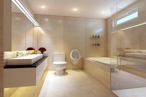 Vật liệu lát sàn phòng tắm: Gạch Porcelain