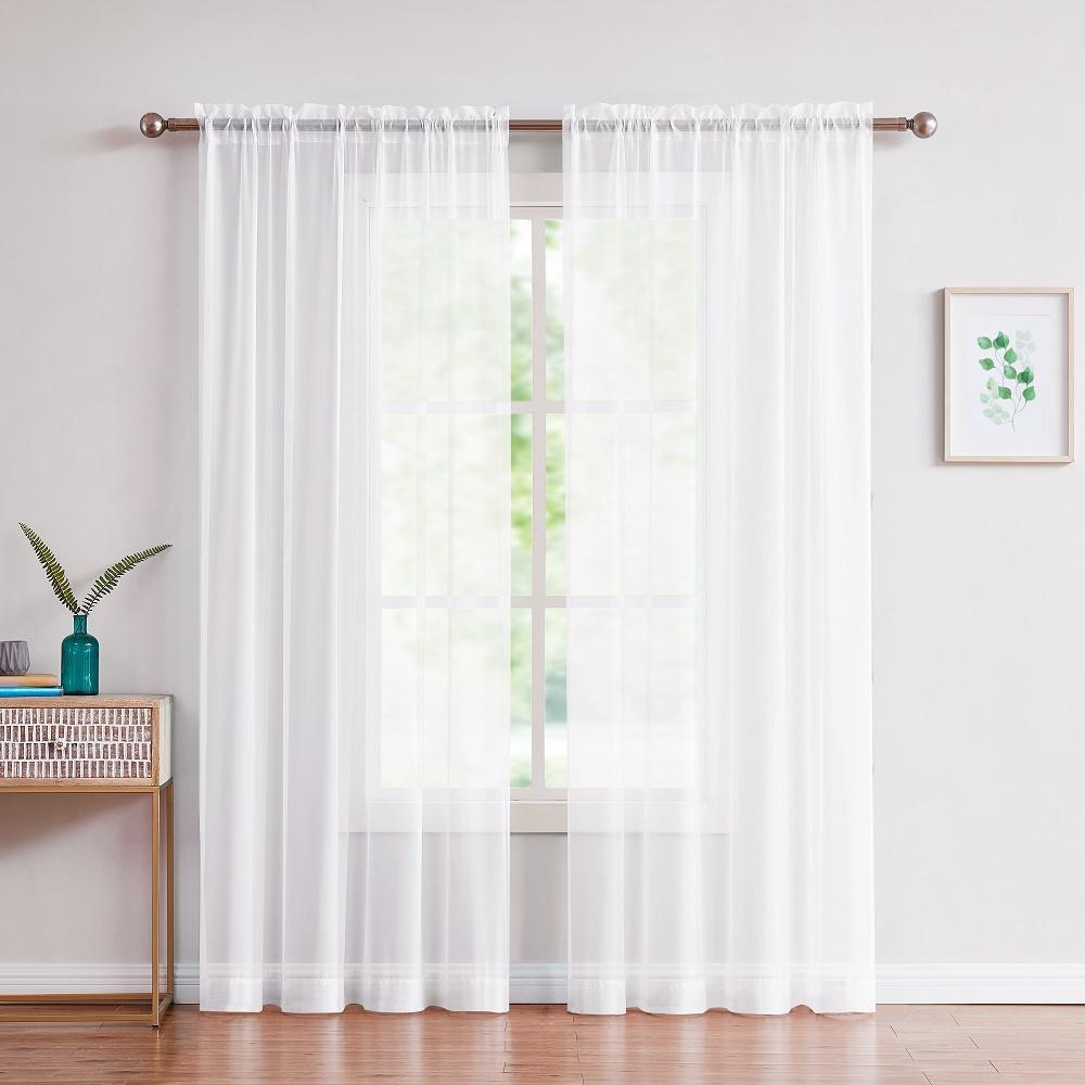 mẫu rèm cửa sổ vải voan trắng