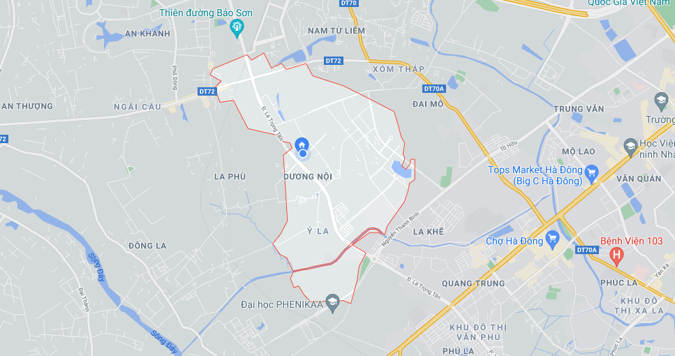 vị trí phường dương nội hà đông