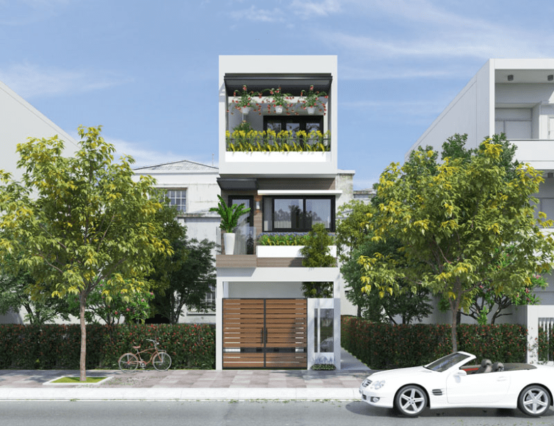 phối cảnh nhà phố 3 tầng