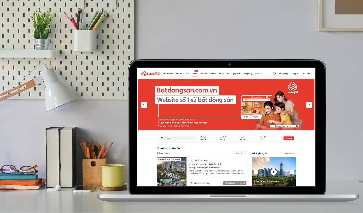 Giao diện trang chủ Batdongsan.com.vn