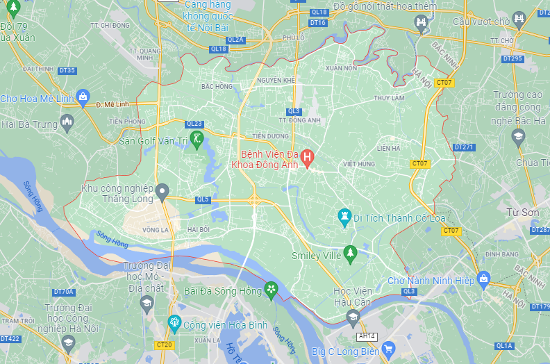 Vị trí huyện Đông Anh