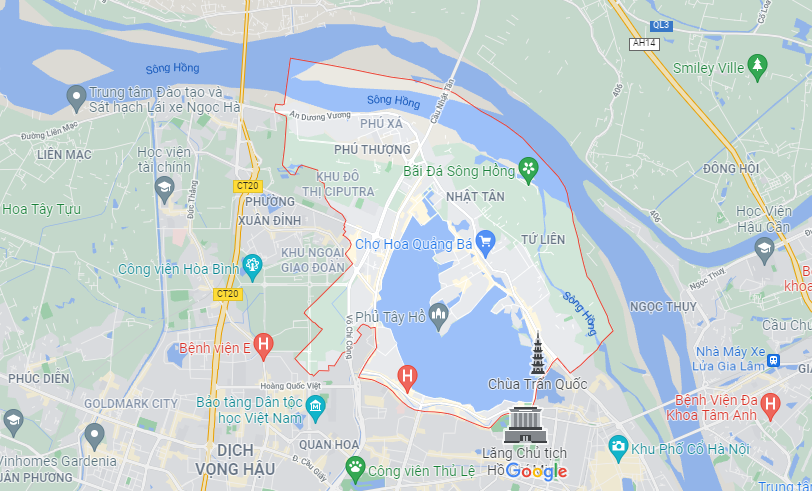 quận tây hồ trên google maps