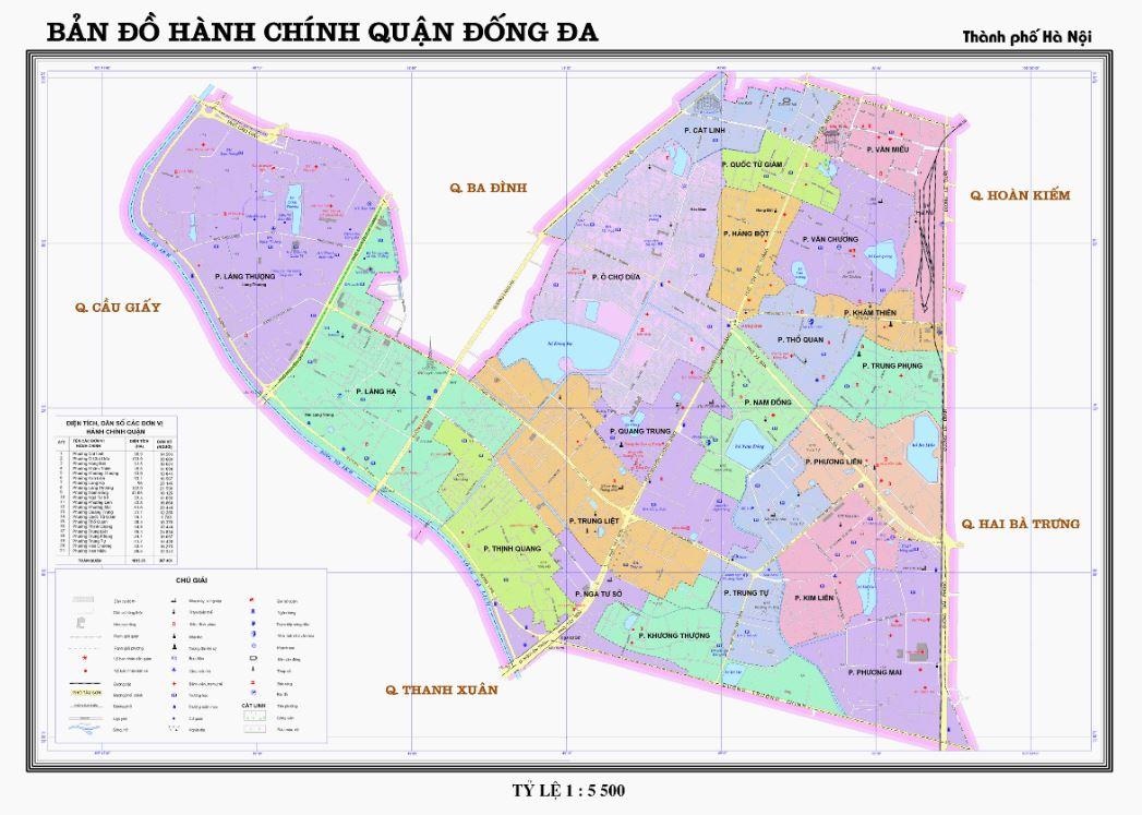 bản đồ hành chính quận Đống Đa
