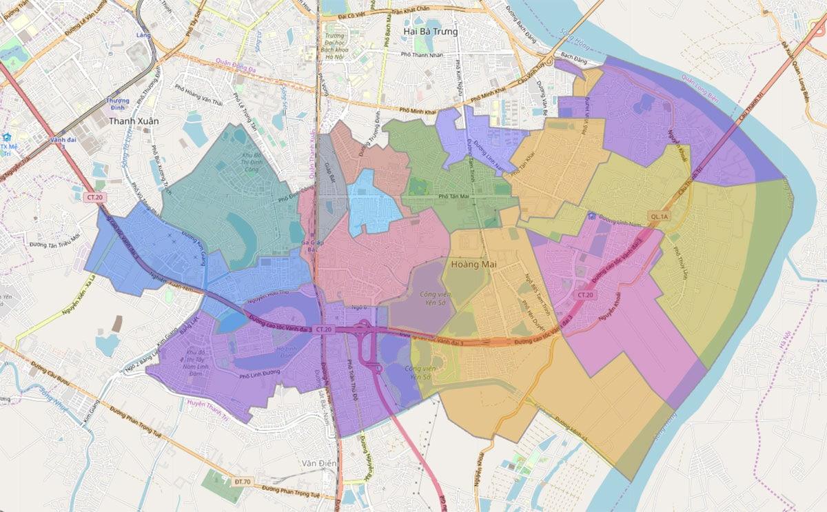  Bản đồ quận Hoàng Mai