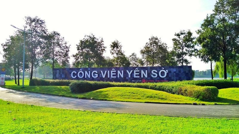 Công viên Yên Sở lợp bóng cây xanh