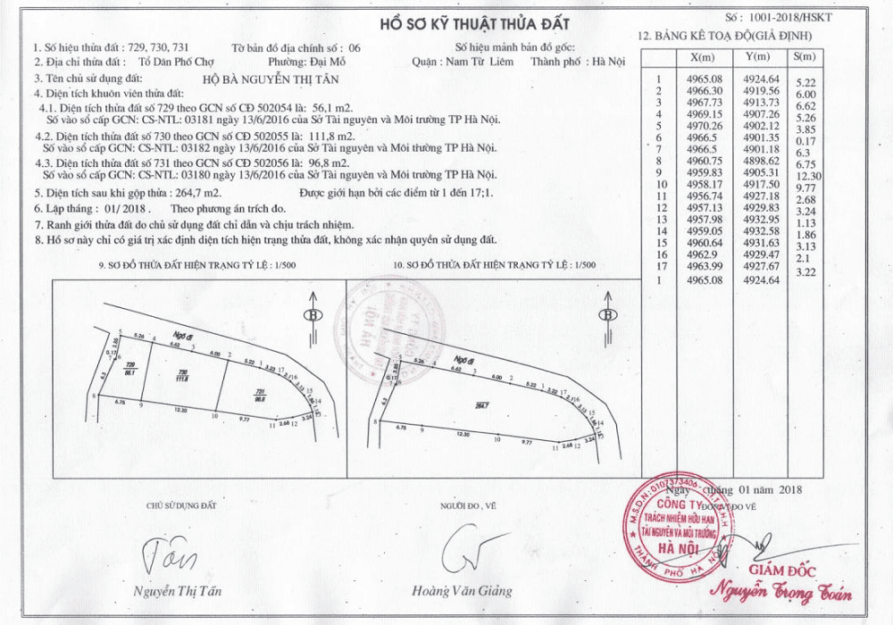  Một mẫu giấy trích lục thửa đất