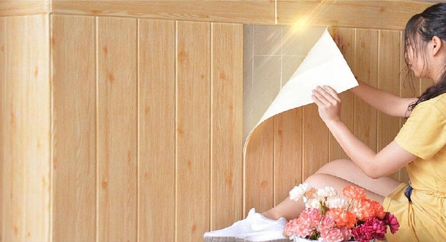 xốp trang trí tường vân gỗ