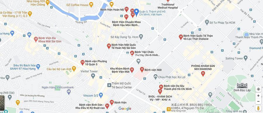 Bản đồ một số cơ sở y tế, khám chữa bệnh tại Quận 3