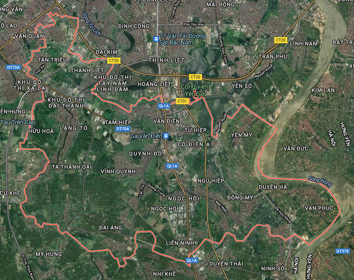 Bản đồ huyện Thanh Trì, Hà Nội từ google maps