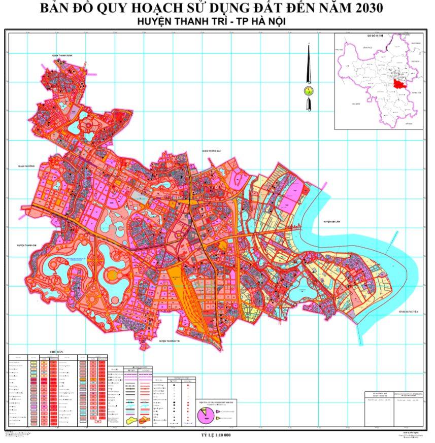 Bản đồ quy hoạch huyện Thanh Trì đến năm 2030