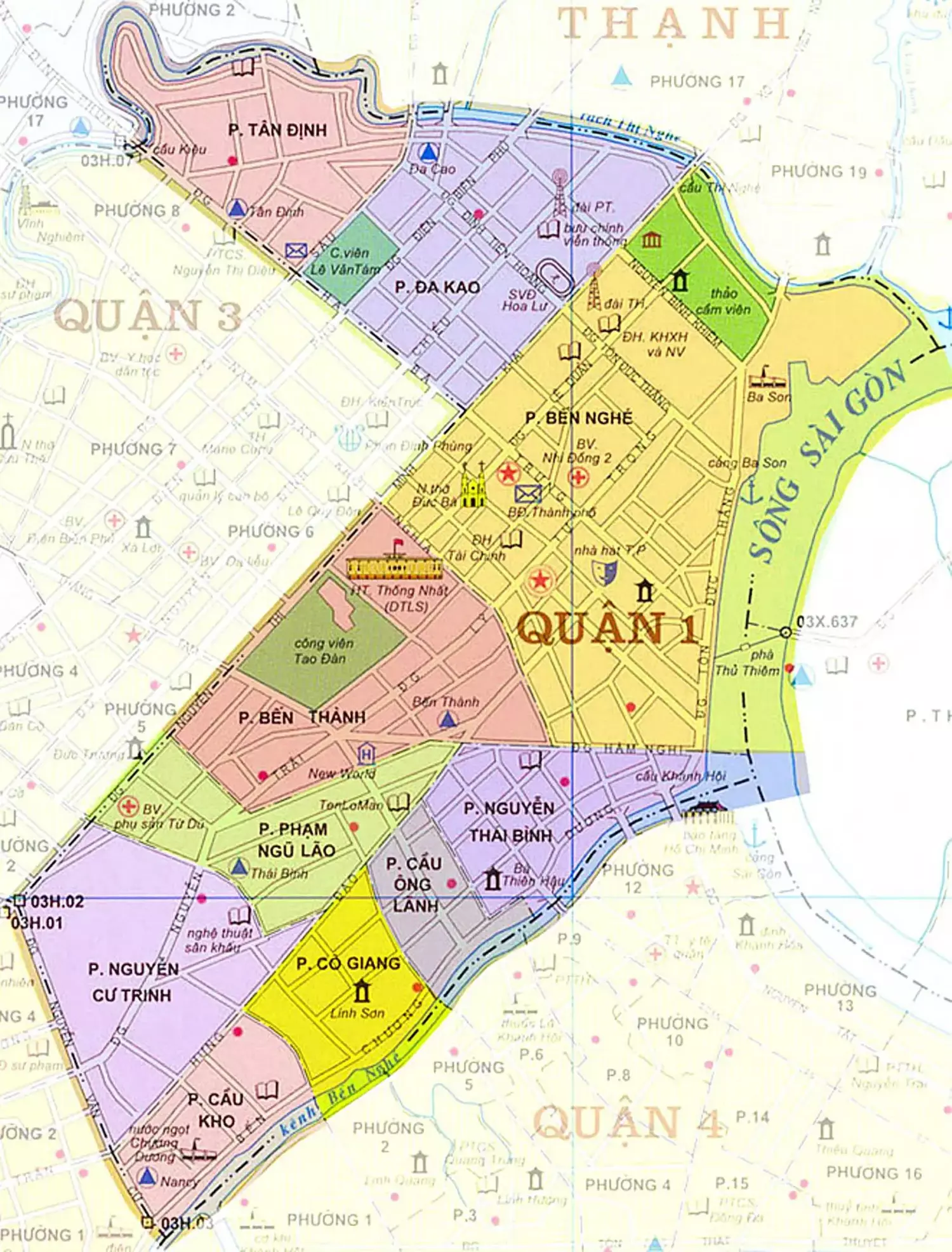 Bản đồ hành chính quận 1 thành phố hồ chí minh