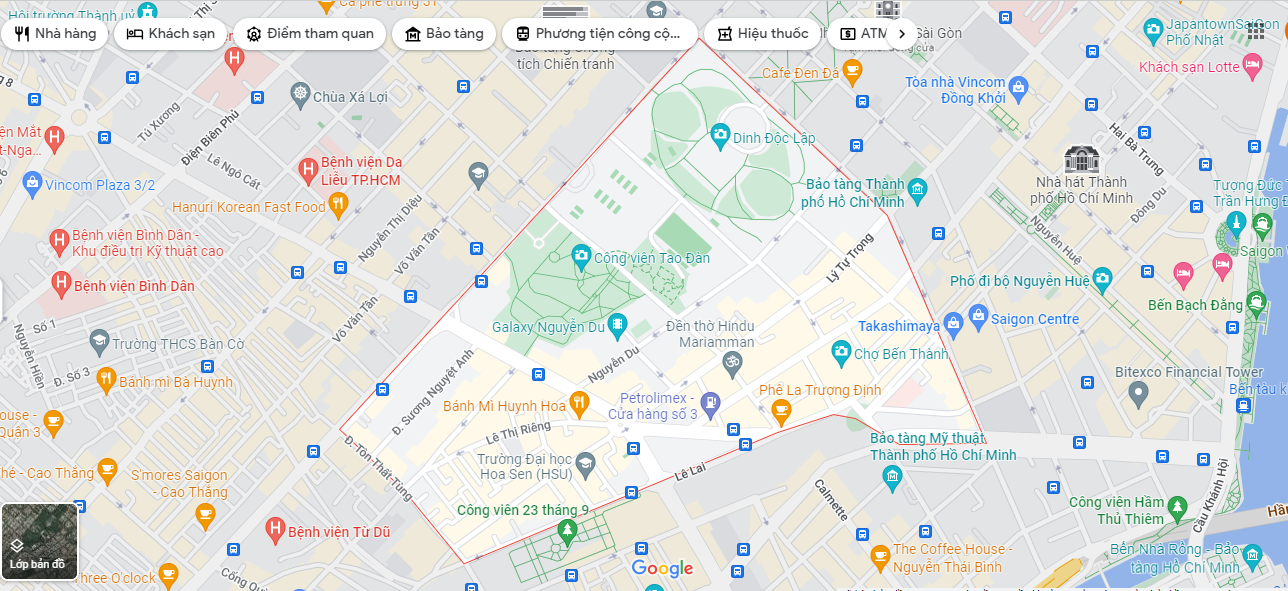 Vị trí phường Bến Thành