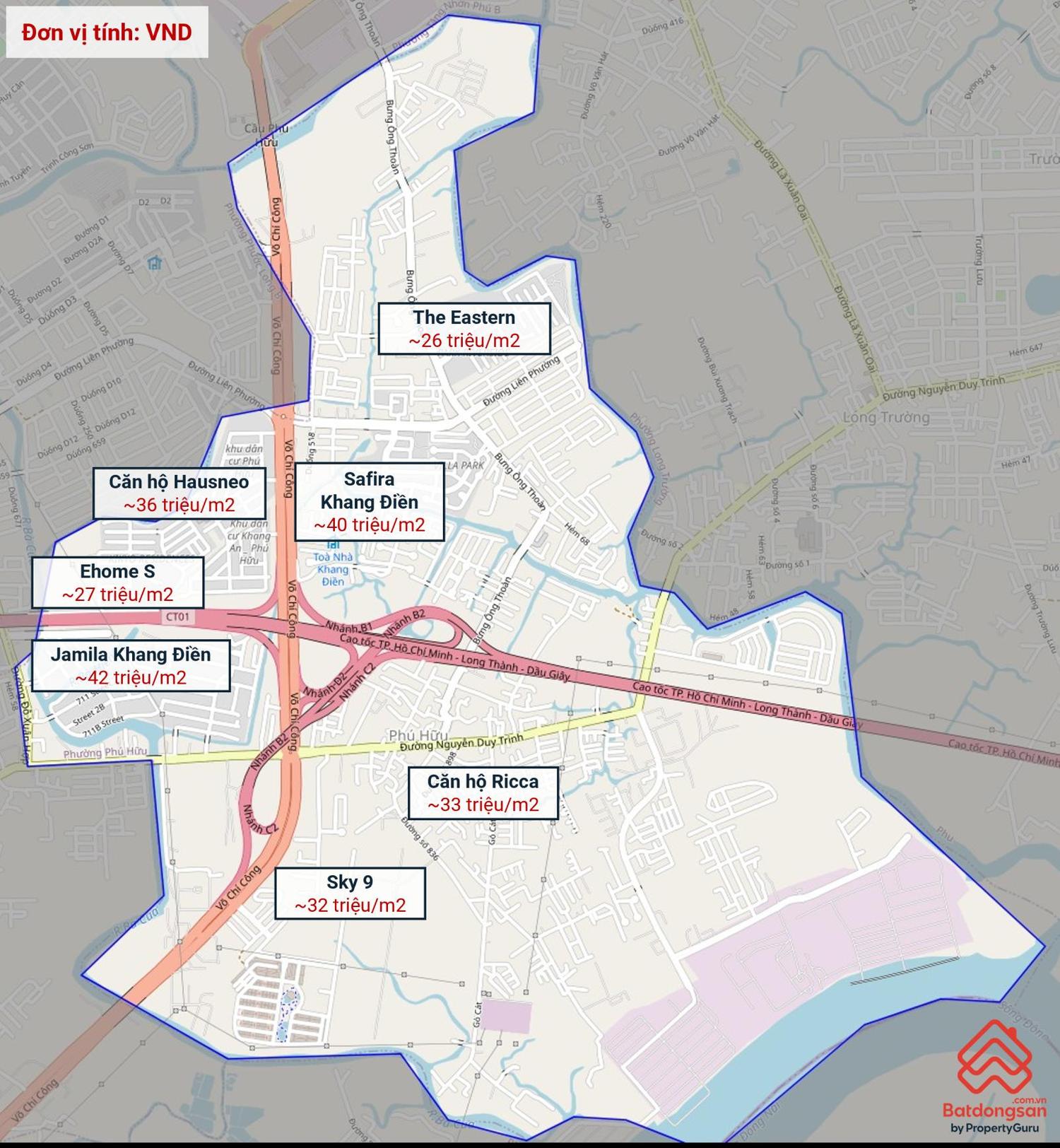 Giá chung cư phường Phú Hữu