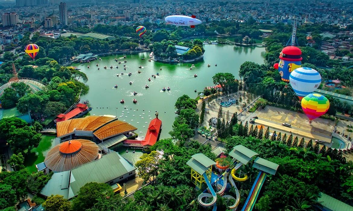 hình ảnh công viên đầm sen