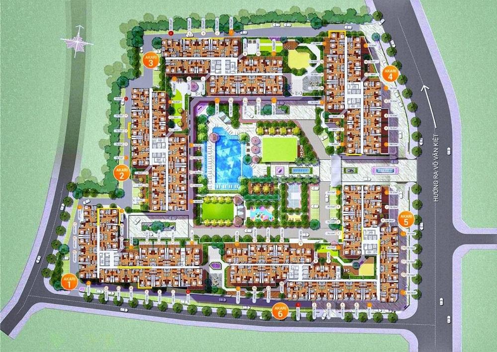 mặt bằng điển hình akari city