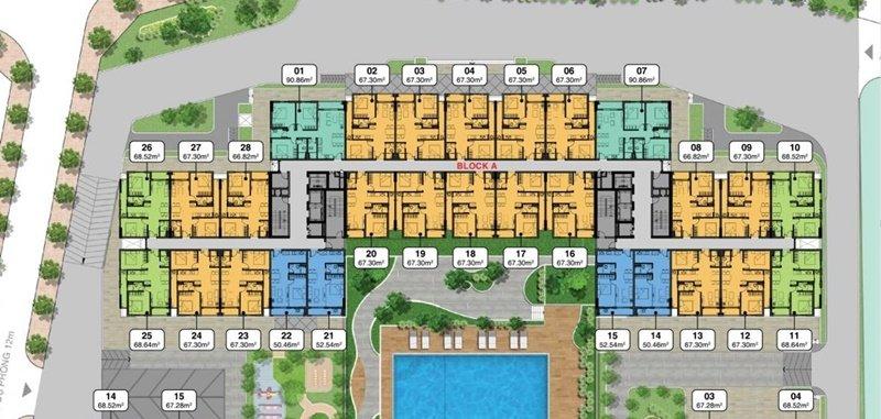 mặt bằng block a