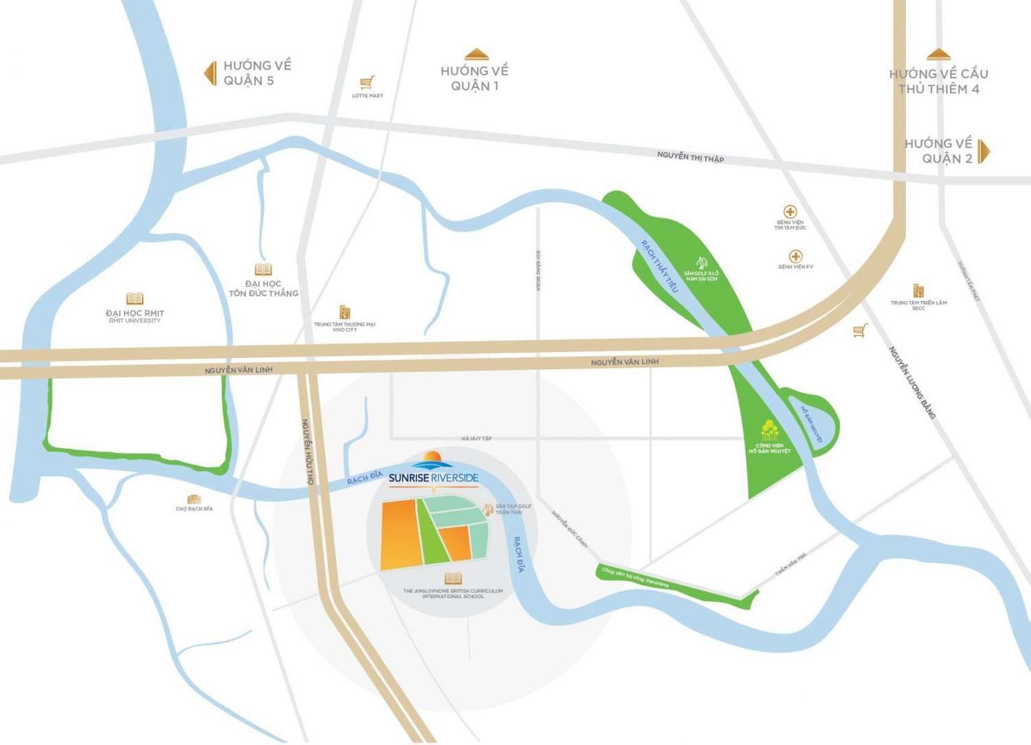 Sunrise Riverside địa chỉ chính thức tại đường Nguyễn Hữu Thọ