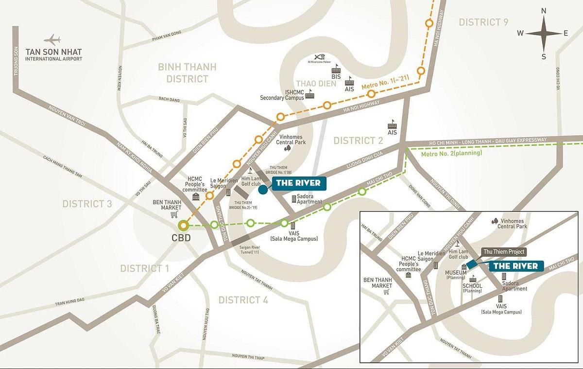 Vị trí dự án The River Thủ Thiêm