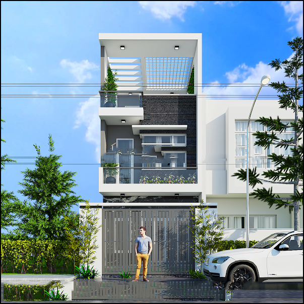 nhà ống 3 tầng đẹp thanh thoát