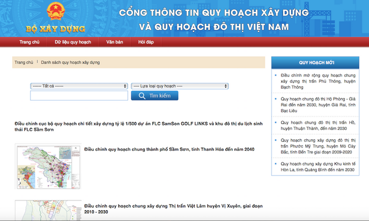 Cổng thông tin quốc gia về quy hoạch
