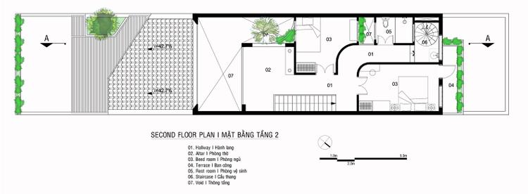 sơ đồ bố trí mặt bằng tầng 2