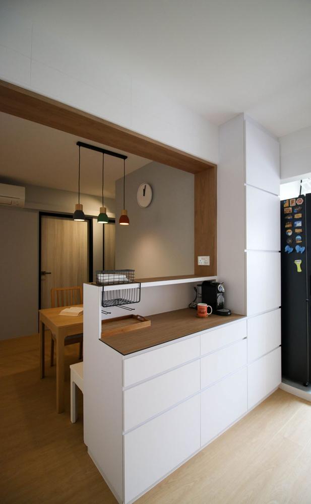 tủ quầy bar 2 tầng trong bếp