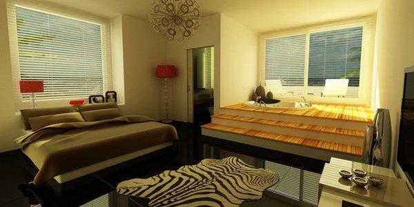 phòng ngủ với gam màu ấm áp