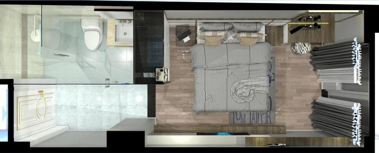 mặt bằng bố trí tầng 2 có phòng ngủ