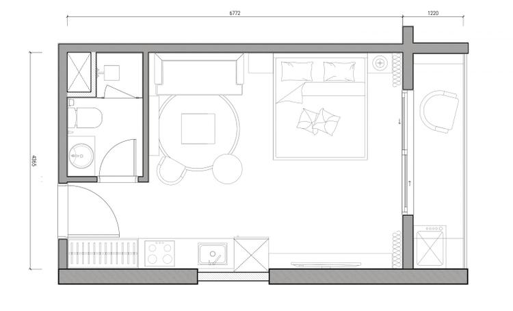 mặt bằng căn hộ 35m2