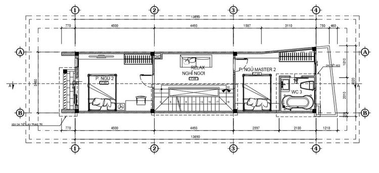 sơ đồ bố trí mặt bằng lầu 2