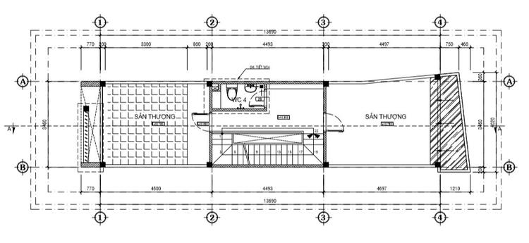 sơ đồ bố trí mặt bằng sân thượng
