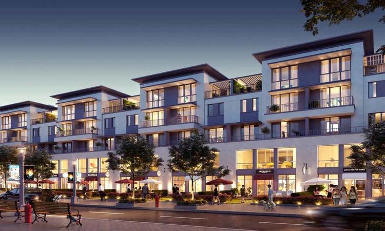 dự án shophouse đông đúc về đêm