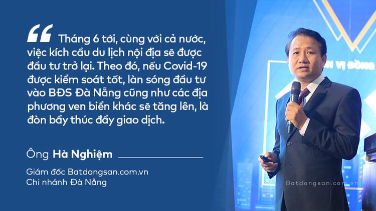 Chân dung ông Hà Nghiệm kèm đoạn nội dung về thị trường bất động sản Đà Nẵng.