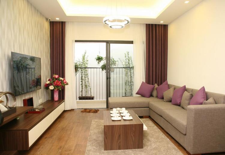 phòng khách trong một căn hộ dự án nhà giá rẻ