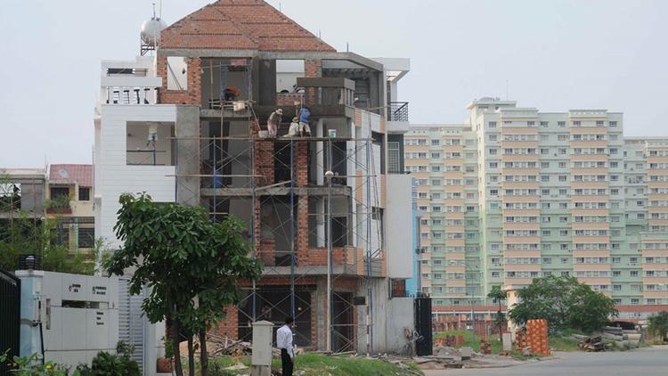 nhà ở riêng lẻ đang xây dựng