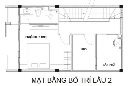 Mặt bằng bố trí tầng 2