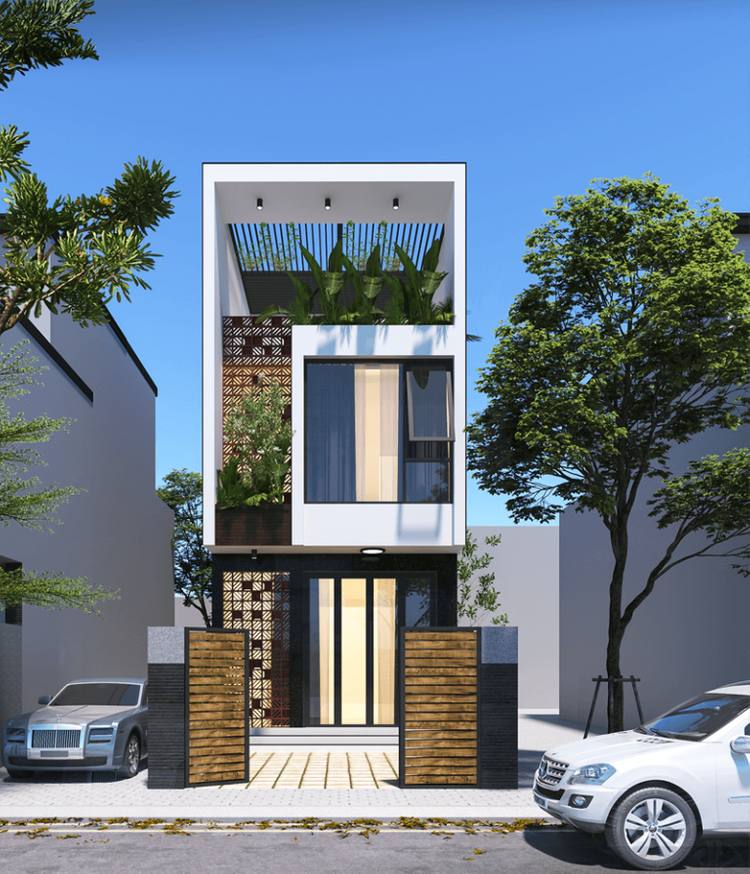 Mẫu thiết kế nhà 2 tầng mặt tiền 5m đẹp  Cốp Pha Việt