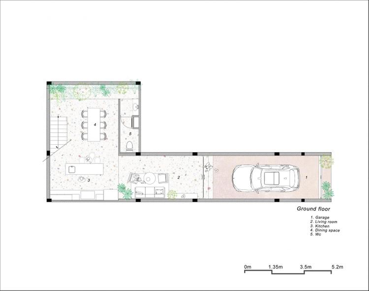 mặt bằng tầng trệt