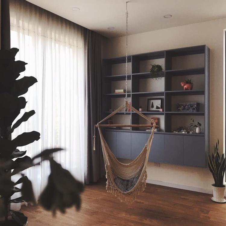Chiếc võng treo trần macrame là nơi nghỉ ngơi, thư giãn của gia đình