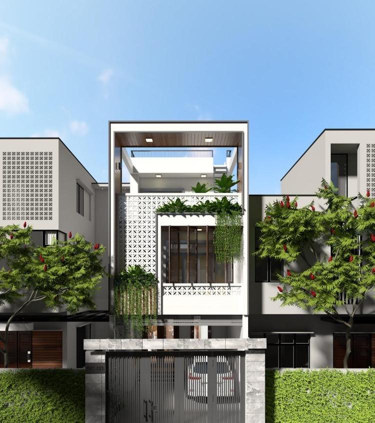 Thiết kế mặt tiền nhà phố không có ban công 7