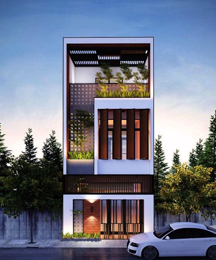 Thiết kế mặt tiền nhà phố không có ban công 6