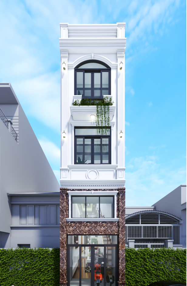 Thiết kế mặt tiền nhà phố không có ban công 5